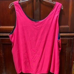 Women's vintage reversible Pink black blue and salmon plus size 2X Shell top